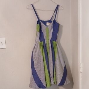 Blue and‎ Green Striped Dress